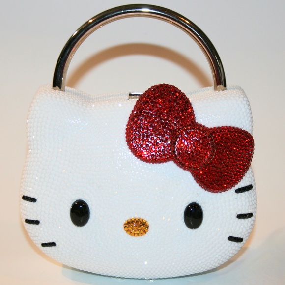 Judith Leiber x Hello Kitty Sanrio Red Bow Top Handle Clutch Bag - Picture 1 of 6